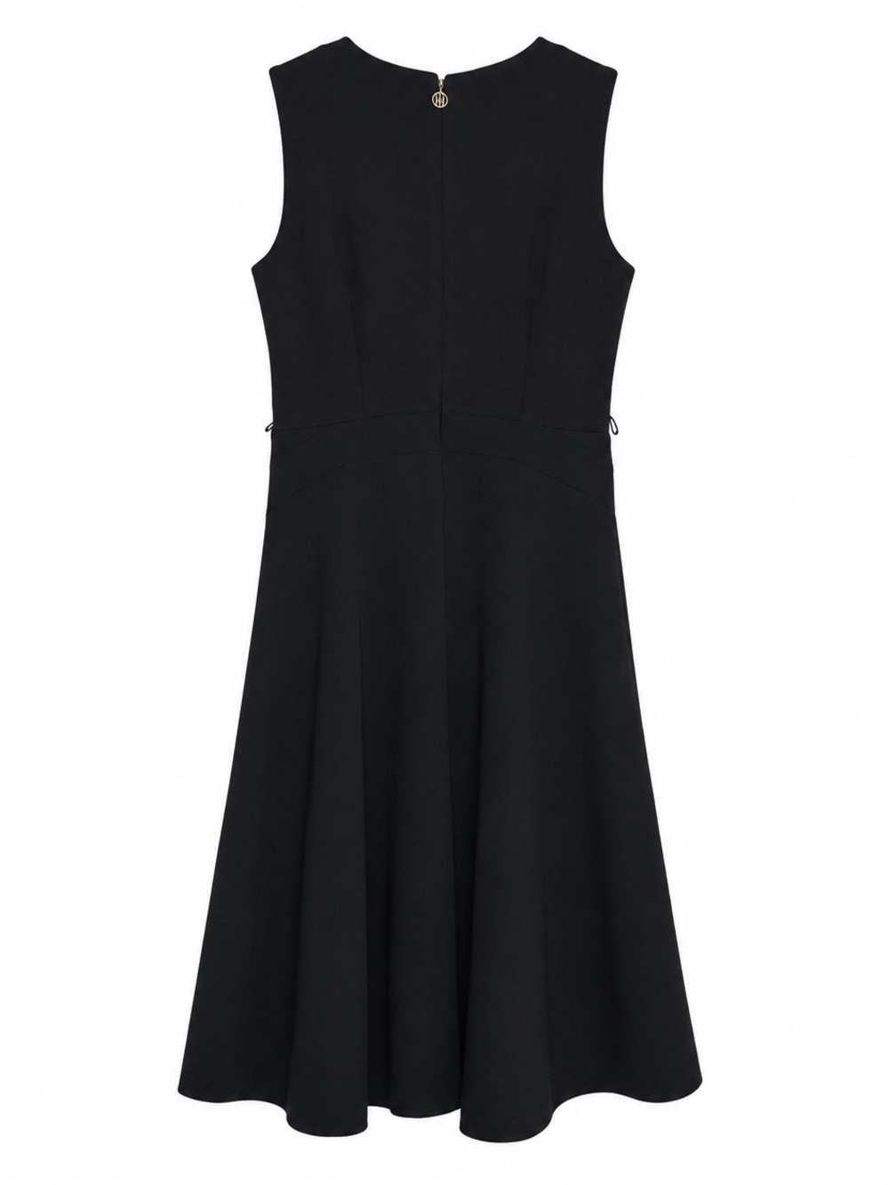 Tommy Hilfiger Black Fit Flare Dress Size 4 Sleeveless Zip Career Business Midi - Picture 5 of 5